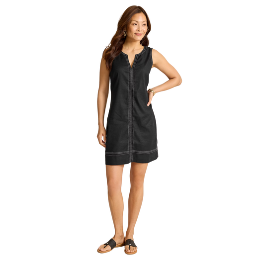 Palm-A-Dora Split-Neck Dress