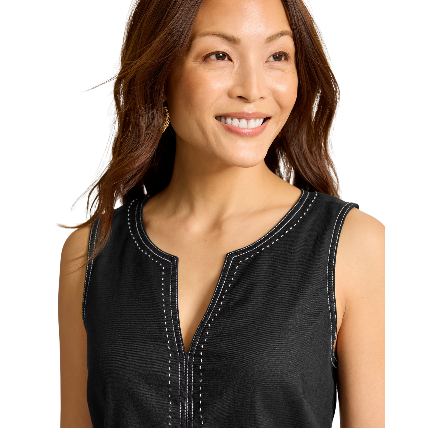 Palm-A-Dora Split-Neck Dress