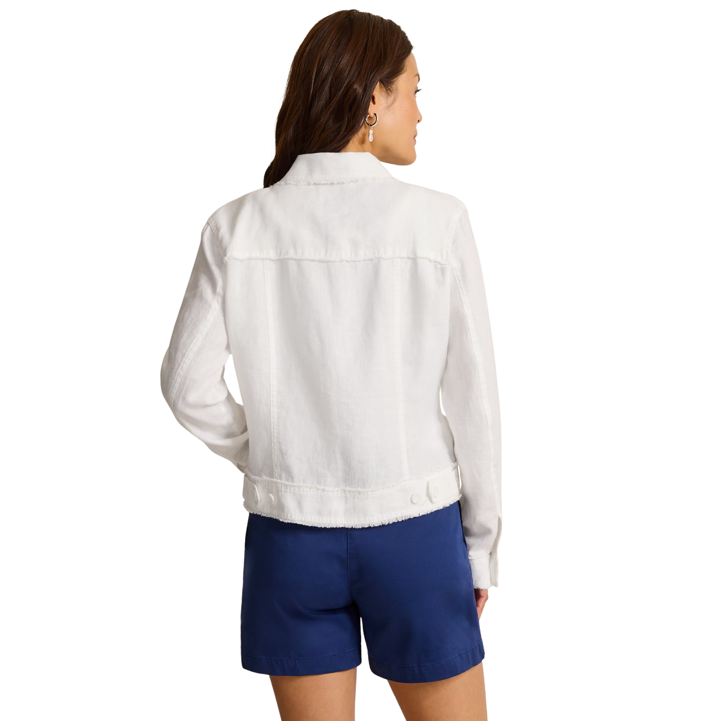 Two Palms Linen Raw-Edge Jacket