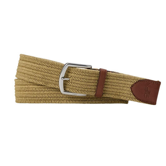 Leather Trim Braided Belt