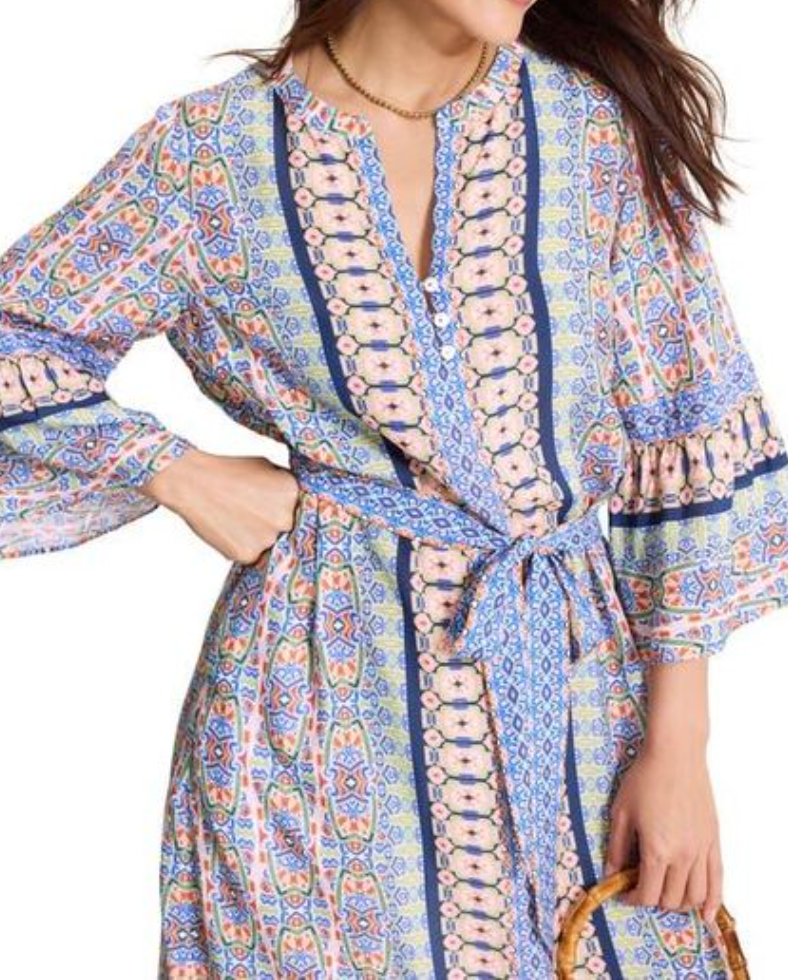 Mosaic Cove LS Midi Dress