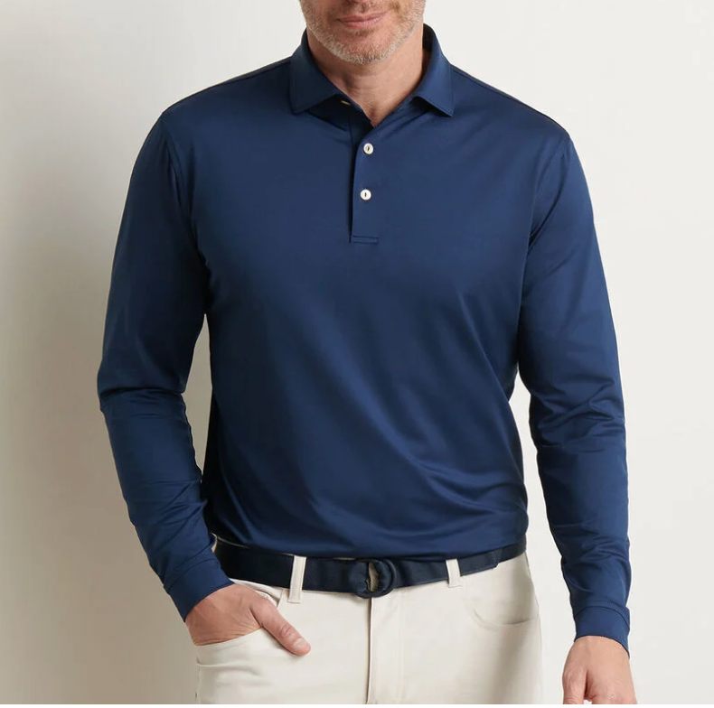 Solid Jersey LS Polo