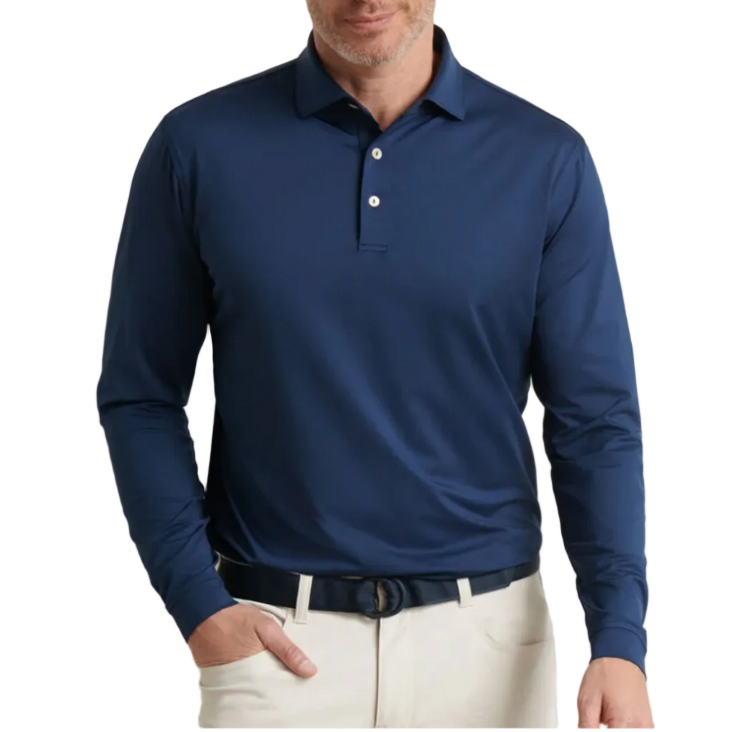 Solid Jersey LS Polo