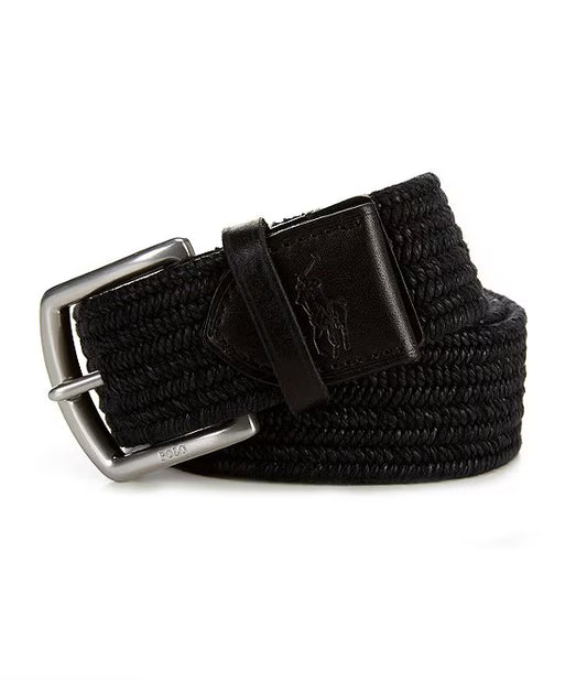 Leather Trim Braided Belt