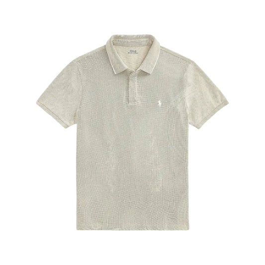 Oxford Mesh Stretch Cotton Polo Shirt