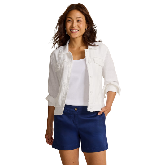 Two Palms Linen Raw-Edge Jacket