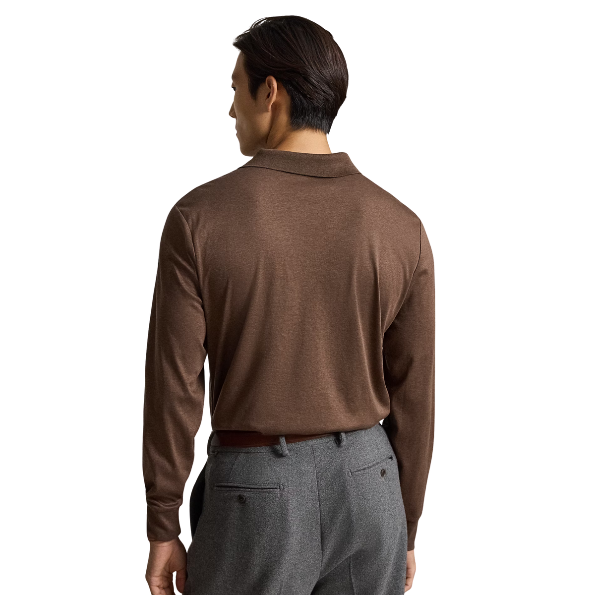 Classic Soft Cotton LS Polo - Nutmeg Brown