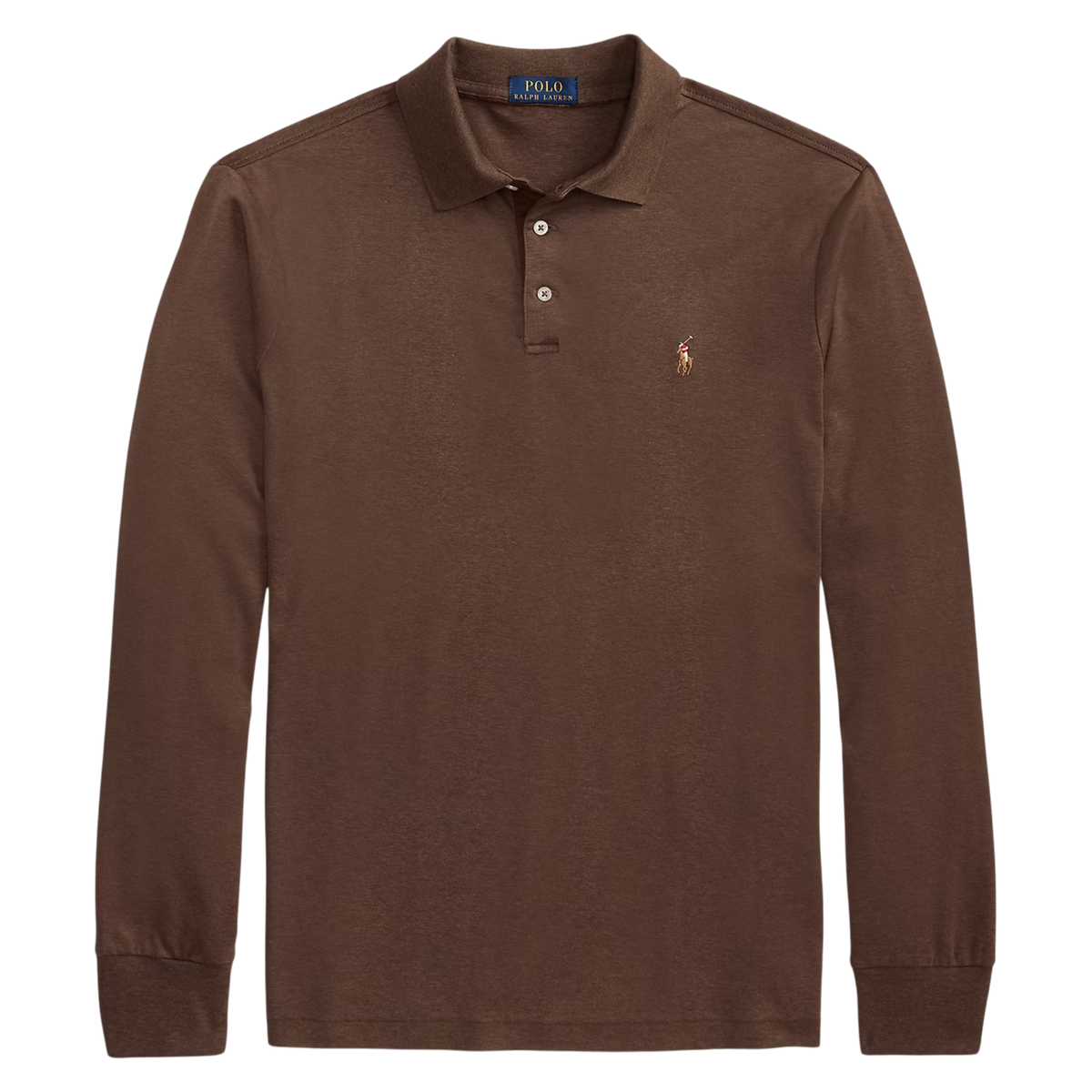 Classic Soft Cotton LS Polo - Nutmeg Brown