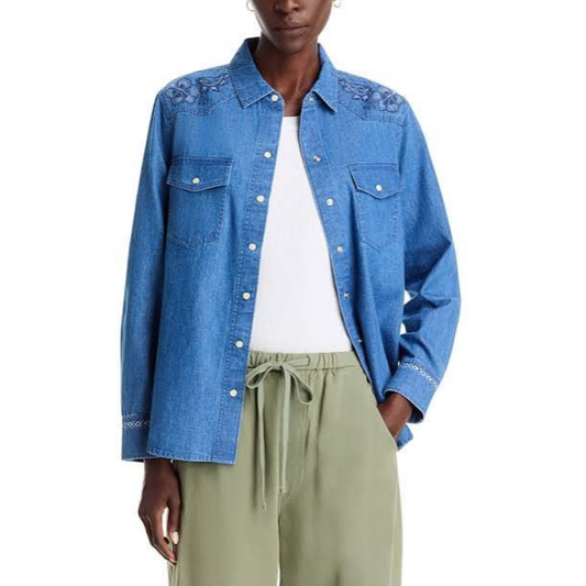 Bandana Bay Emb Indigo L/S Shirt