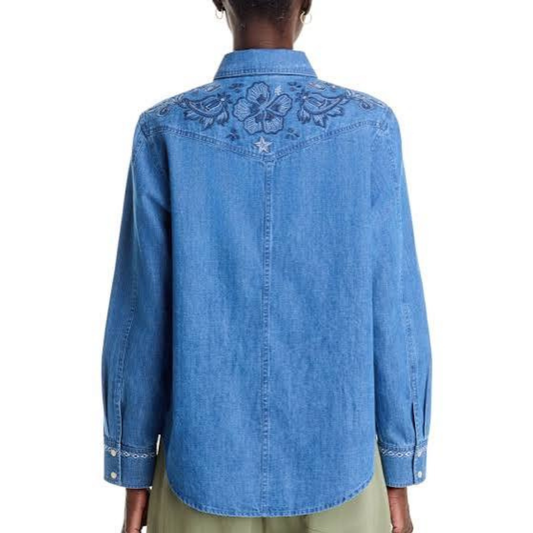 Bandana Bay Emb Indigo L/S Shirt