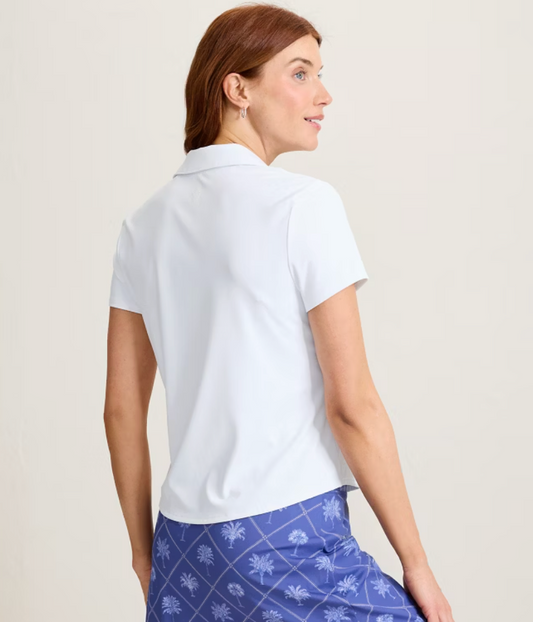 Abby Spread Collar SS Polo Top
