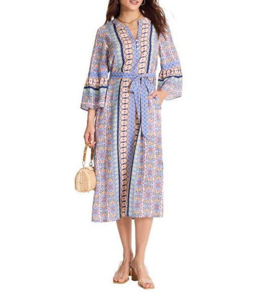 Mosaic Cove LS Midi Dress