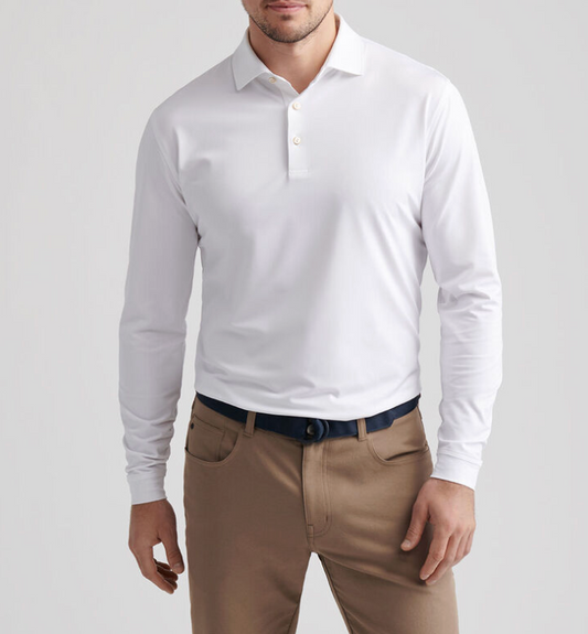 Solid Jersey LS Polo