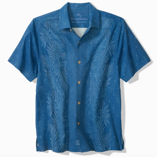 Kona Luxe Border Silk Camp Shirt